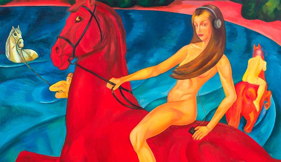 Пародия конь. Красный конь картина. Купание красного. Купание красного коня картина.